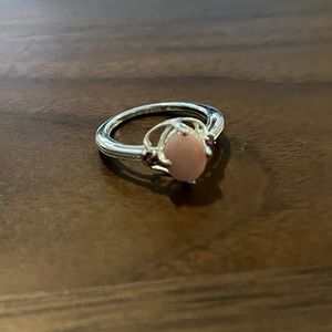 9.25 Sterling Silver and Rose Quartz stone ring